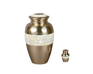 Mother of Pearl Brass Vase